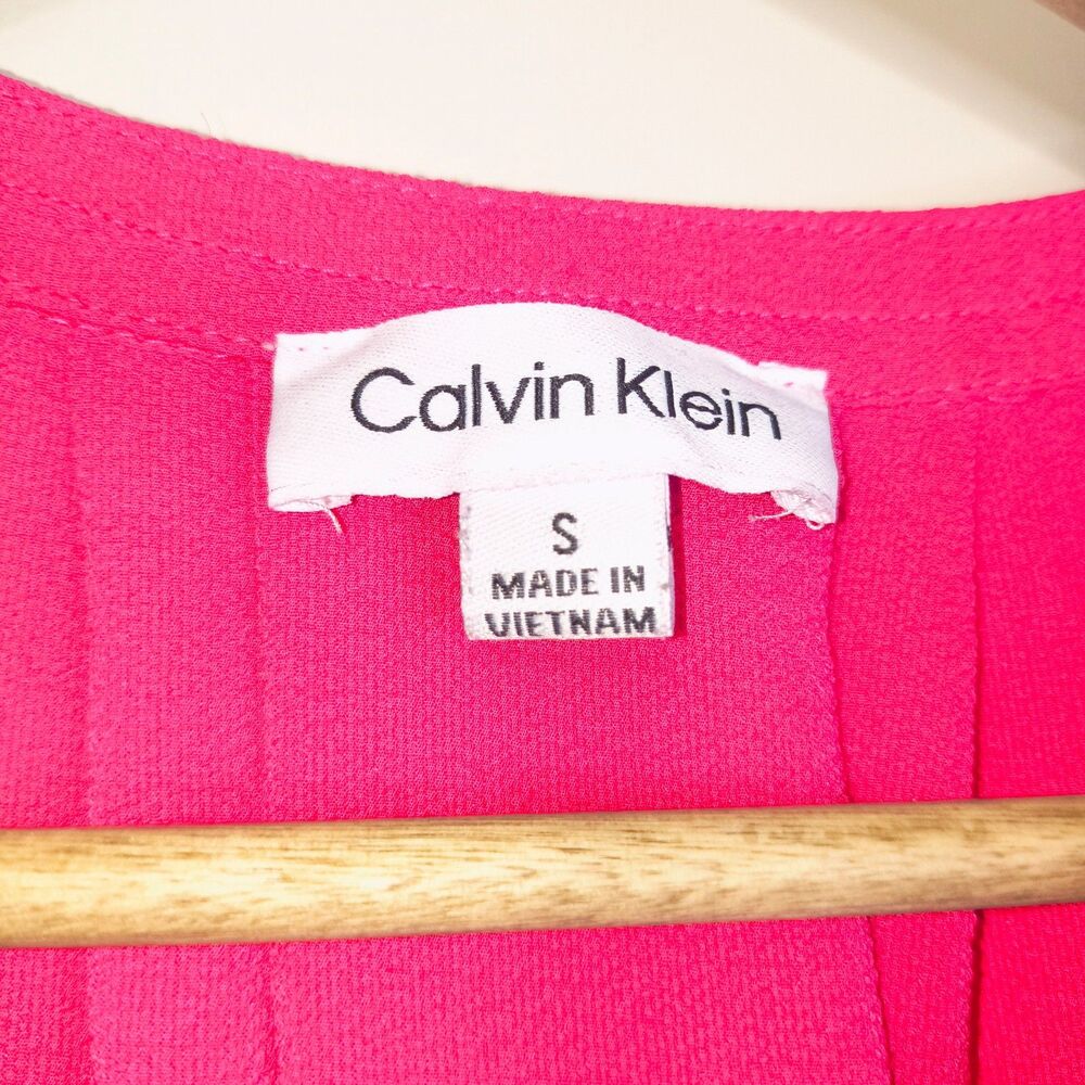 Calvin Klein Hot Pink Cap Sleeve Blouse
